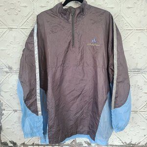 Disney Parks Embroidered Windbreaker Gray Adult XL/XXL Pull Over Walt Disney